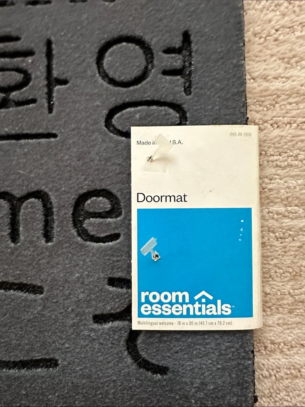 Room Essentials™ Multilingual Welcome Doormat - Black with Red Welcome 30” x 18”